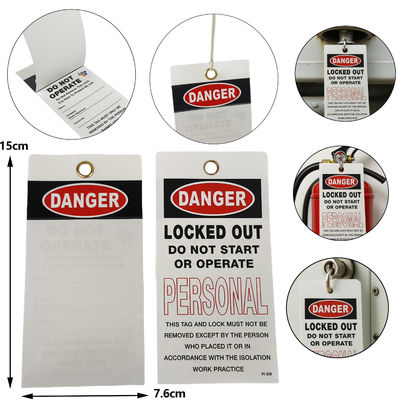Custom Danger Locked Out Tag Vinyl Plastic Self-Laminating 2-Sided Danger Safety Tags With Photo