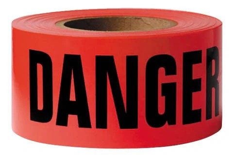 Tape Peringatan Barrikade PE Non-Adhesive Tape Barricer Plastik Roll Merah