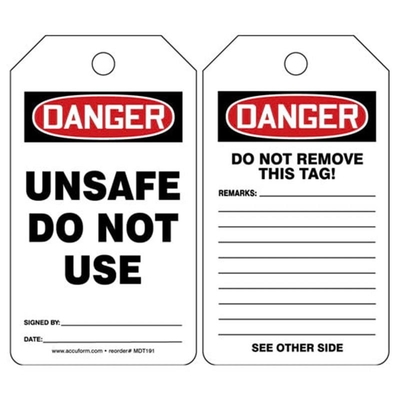 Tag Keamanan Plastik Khusus Waterproof PVC Rectangle Lockout Tag