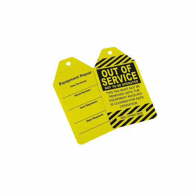 Disesuaikan Baik Ukuran dan Bahasa PVC Plastik Label Keamanan Lock-out Tag