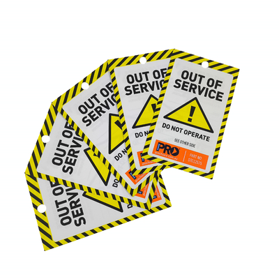 Kuning Out of Service Tag Non Tear Semua Cuaca Lockdown Tag Keamanan