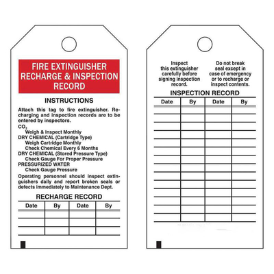 Tag inspeksi plastik PVC tahan air tahan lama Die Cutting safety tag untuk peringatan