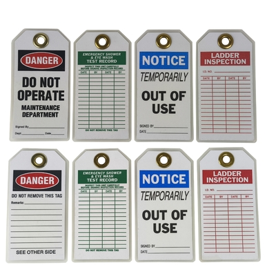 Sesuaikan Tagout Penguncian Plastik Tahan Air Laminasi Bahaya