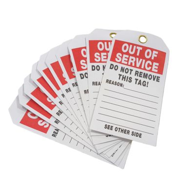Cetak Logo Kustom Tag Tidak Beroperasi Tag Plastik Tahan Air PVC Tahan Lama
