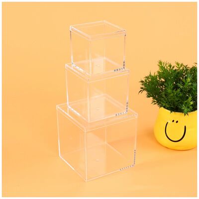 Customize Acrylic Boxes with Lid for Display Clear Plastic Square Cube