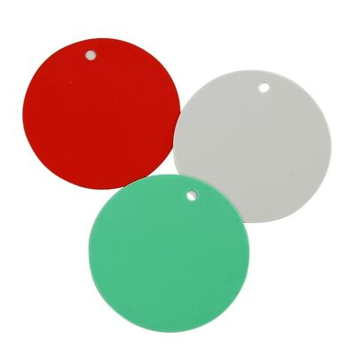 Custom Printed Logo Warna PVC Lingkaran Waterproof Tag Plastik Bulat Tag