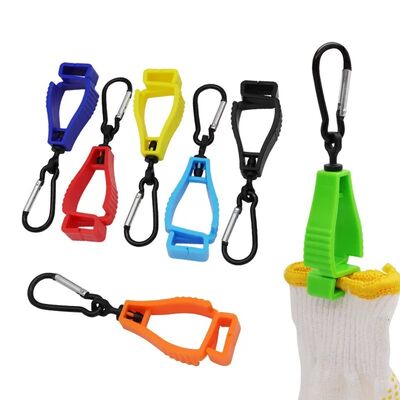 Custom Printed Logo Gloves Clip dengan Carabiner Clip Plastic Work Gloves Holder untuk Konstruksi
