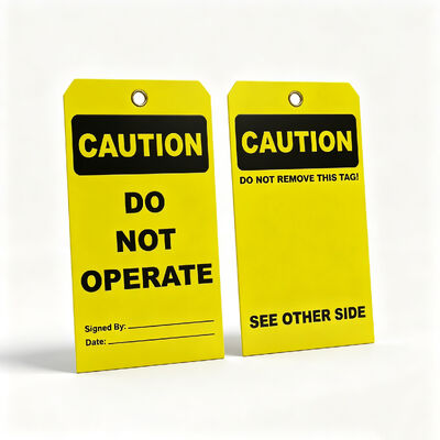 Waterproof Custom Printed Logo Tear Resistant Hang Tag Tag Plastik untuk Keamanan Industri