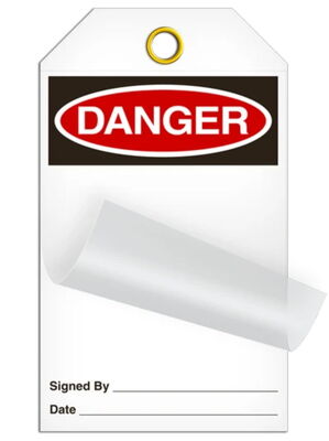 Custom Printed Logo Self-Laminating Peel and Stick Tag Tag PVC Lockout Tag