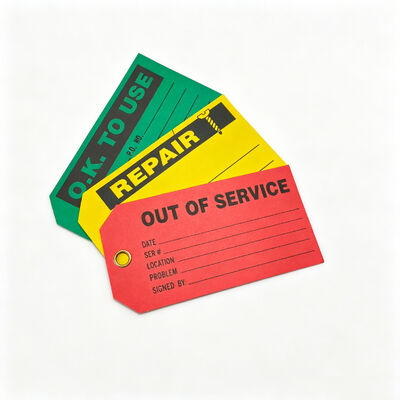 Tag Status LOTO Keselamatan Peralatan PVC Tahan Air Kustom, Tag Peringatan Perawatan Mesin untuk Lockout Tagout