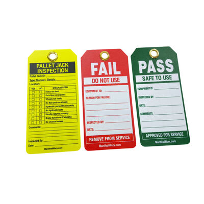 Tag Status LOTO Keselamatan Peralatan PVC Tahan Air Kustom, Tag Peringatan Perawatan Mesin untuk Lockout Tagout